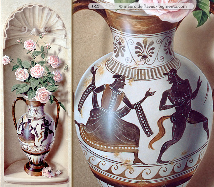 Etruscan vase in trompe-l'oeil