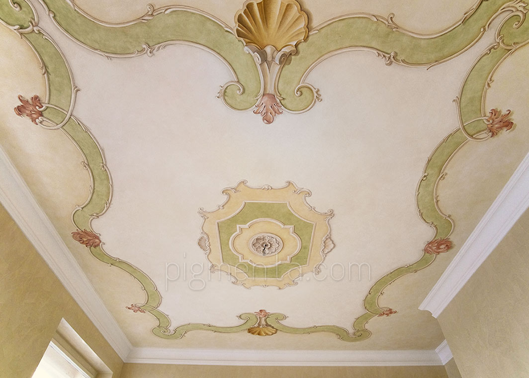 soffitto ornamentale in stile barocco